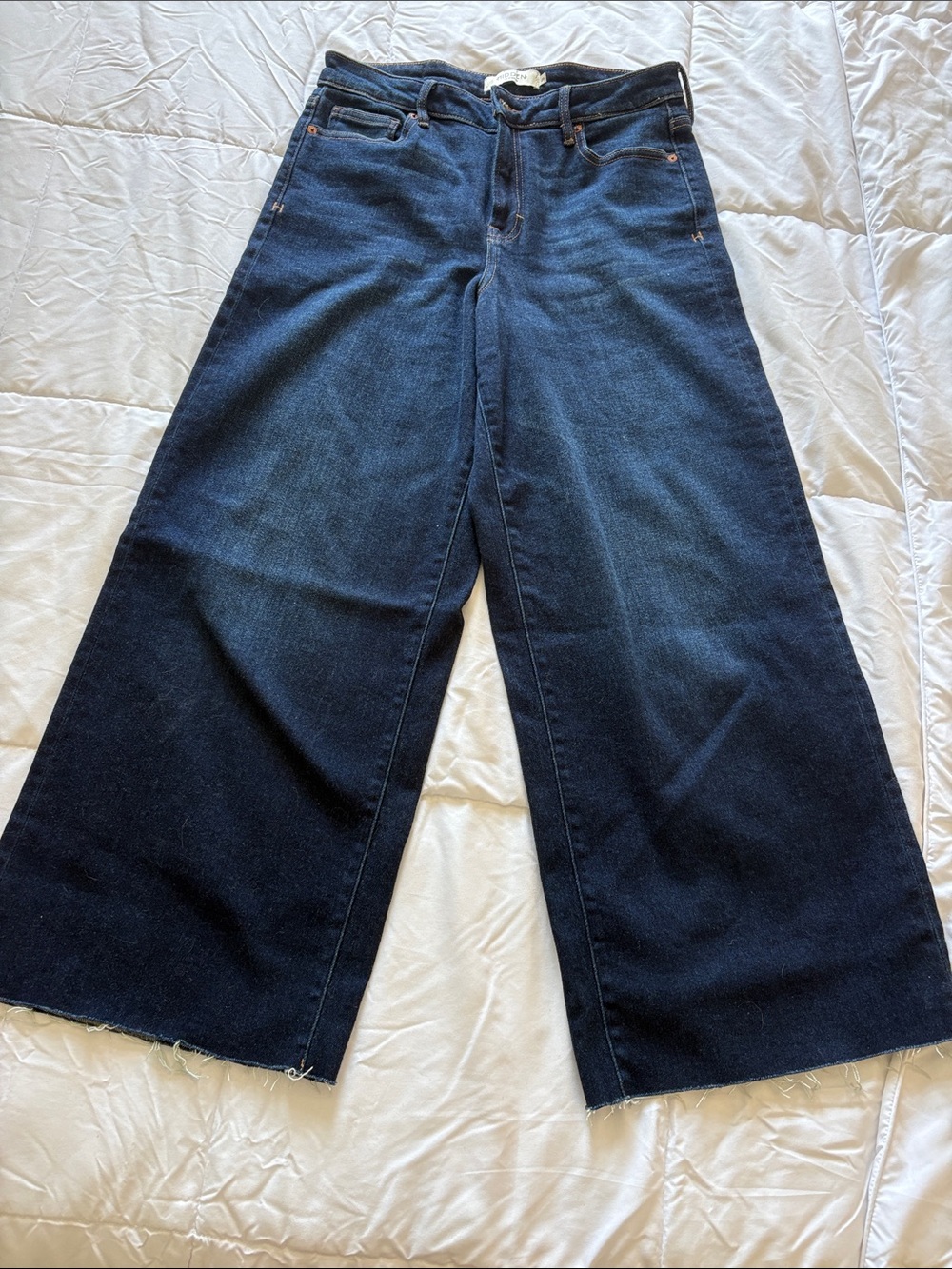 Wide-Leg High-Rise Dark Blue Jeans for Women